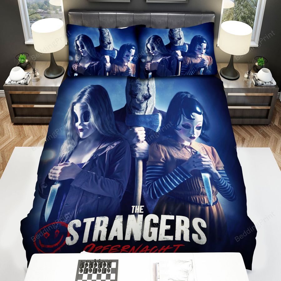 The Strangers Prey At Night Raubt Dir Von Anfang Bis Ende Den Atem Movie Poster Bed Sheets Spread Comforter Duvet Cover Bedding Sets