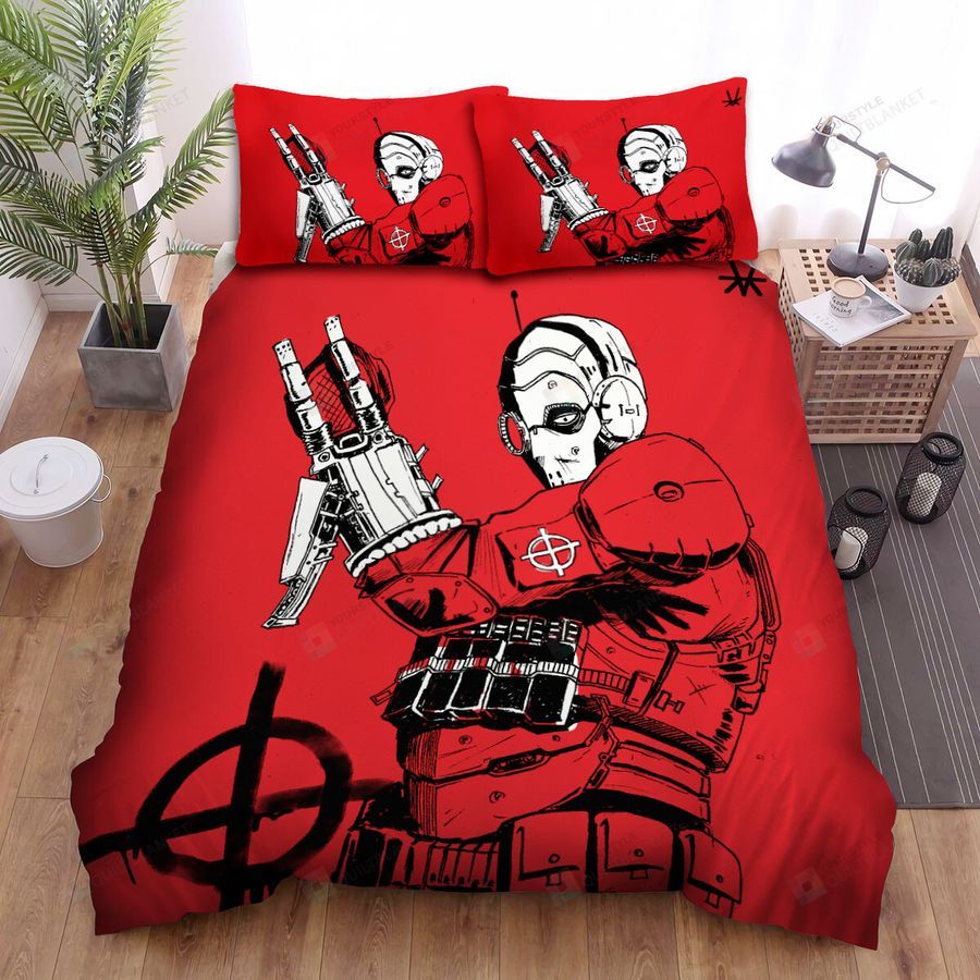 The Suicide Squad Deadshot Drawing Bed Sheets Spread Duvet Cover Bedding Set