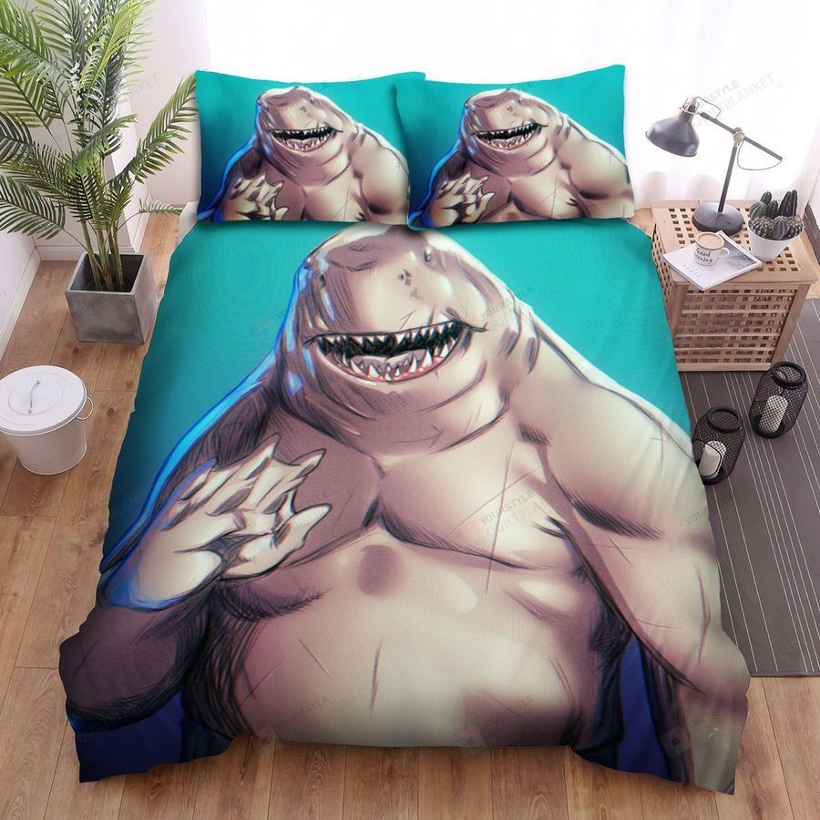 The Suicide Squad King Shark Digital Animation Bed Sheets Spread Duvet Cover Bedding Set