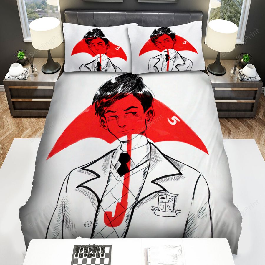 The Umbrella Academy Number Five & The Red Umbrella Bed Sheets Spread Duvet Cover Bedding Sets