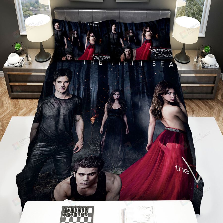 The Vampire Diaries (2009–2017) The Fifth Season Movie Poster Bed Sheets Spread Comforter Duvet Cover Bedding Sets