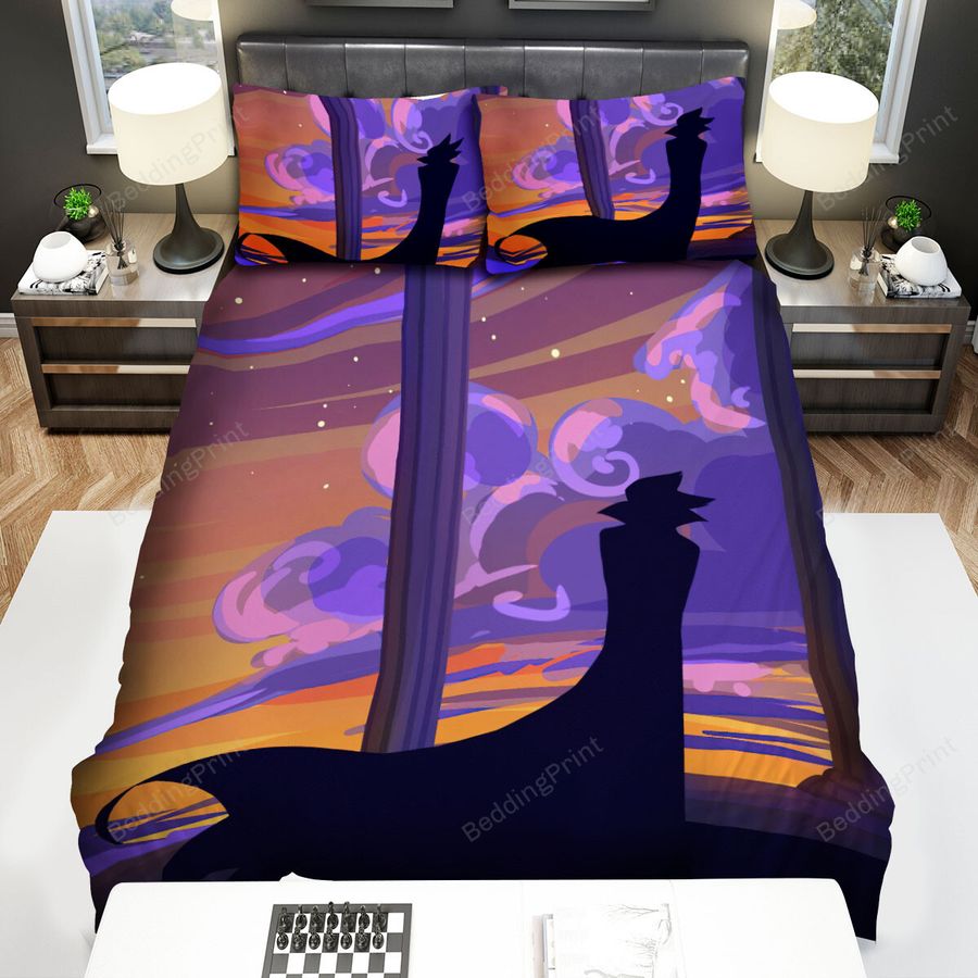 The Vampire Dies In No Time Draluc's Silhouette In Twilight Night Bed Sheets Spread Duvet Cover Bedding Sets