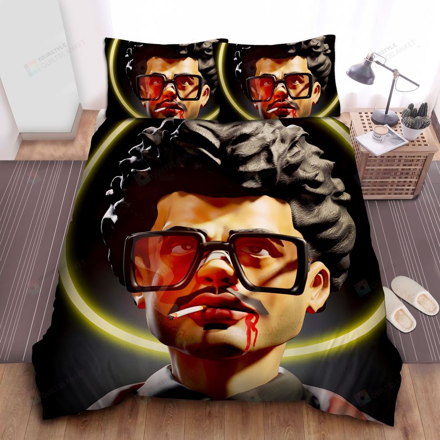 The Weeknd Smoking Cigarette 3d Illustration Bed Sheets Spread Duvet Cover Bedding Sets