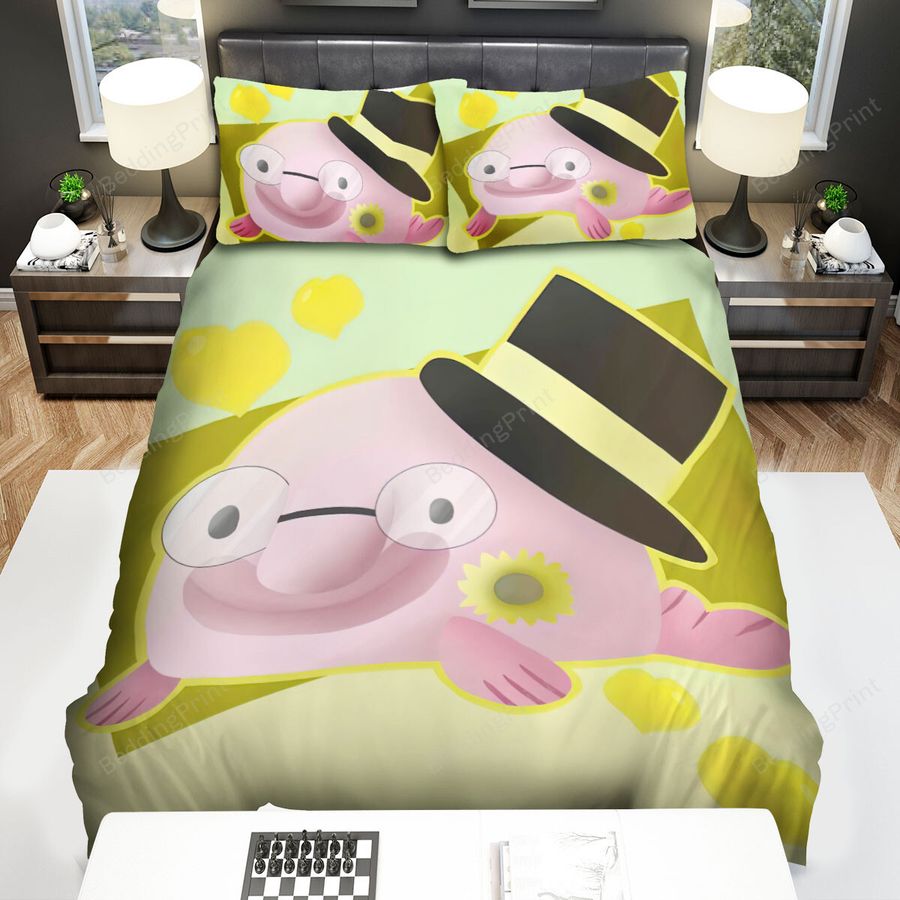 The Wild Animal -The Blobfish Wearing Hat Art Bed Sheets Spread Duvet Cover Bedding Sets
