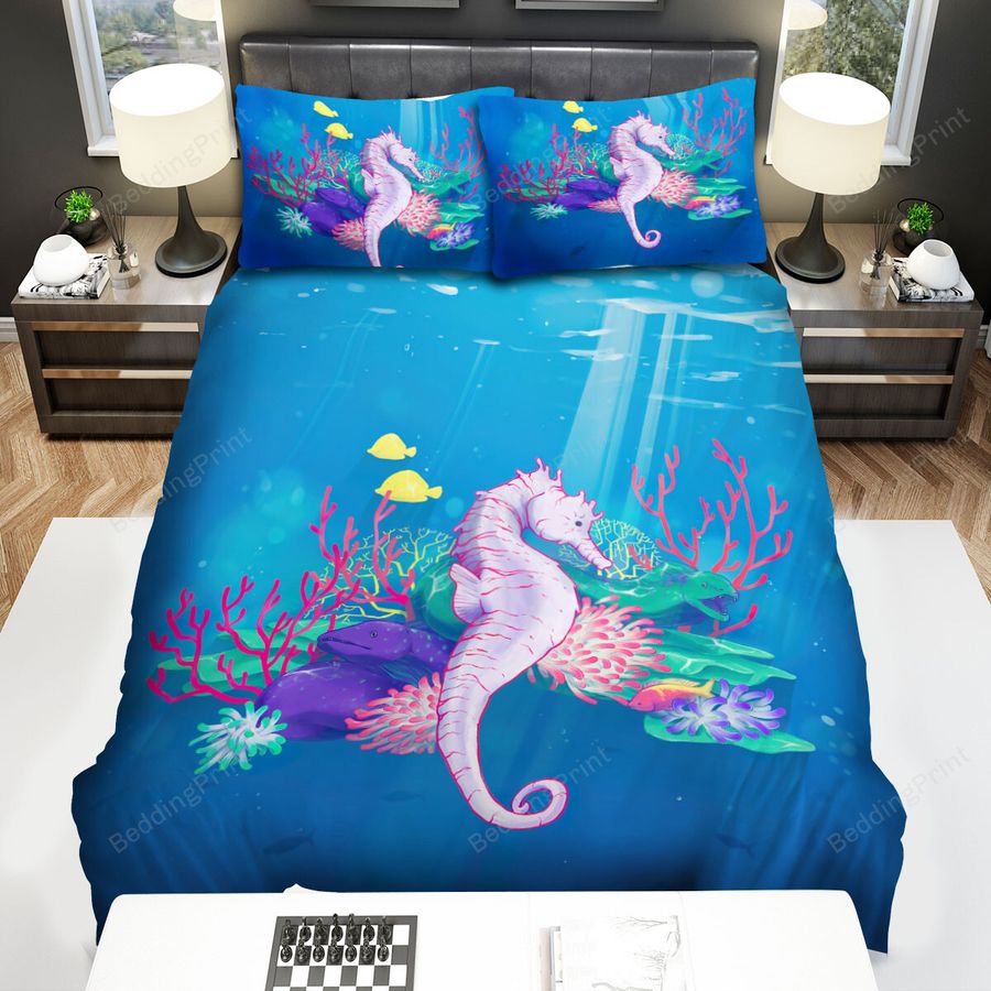 The Wild Animal - The Grey Seahorse In The Ocean Bed Sheets Spread Duvet Cover Bedding Sets