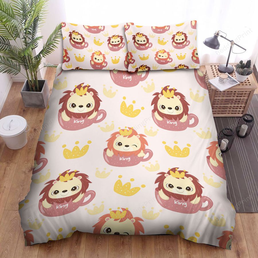 The Wild Animal - The Lion King In The Cup Bed Sheets Spread Duvet Cover Bedding Sets
