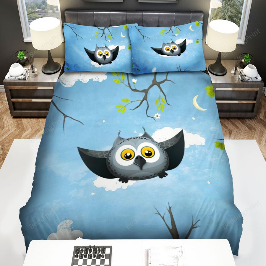 The Wild Animal - The Owl Character Flying Art Bed Sheets Spread Duvet Cover Bedding Sets