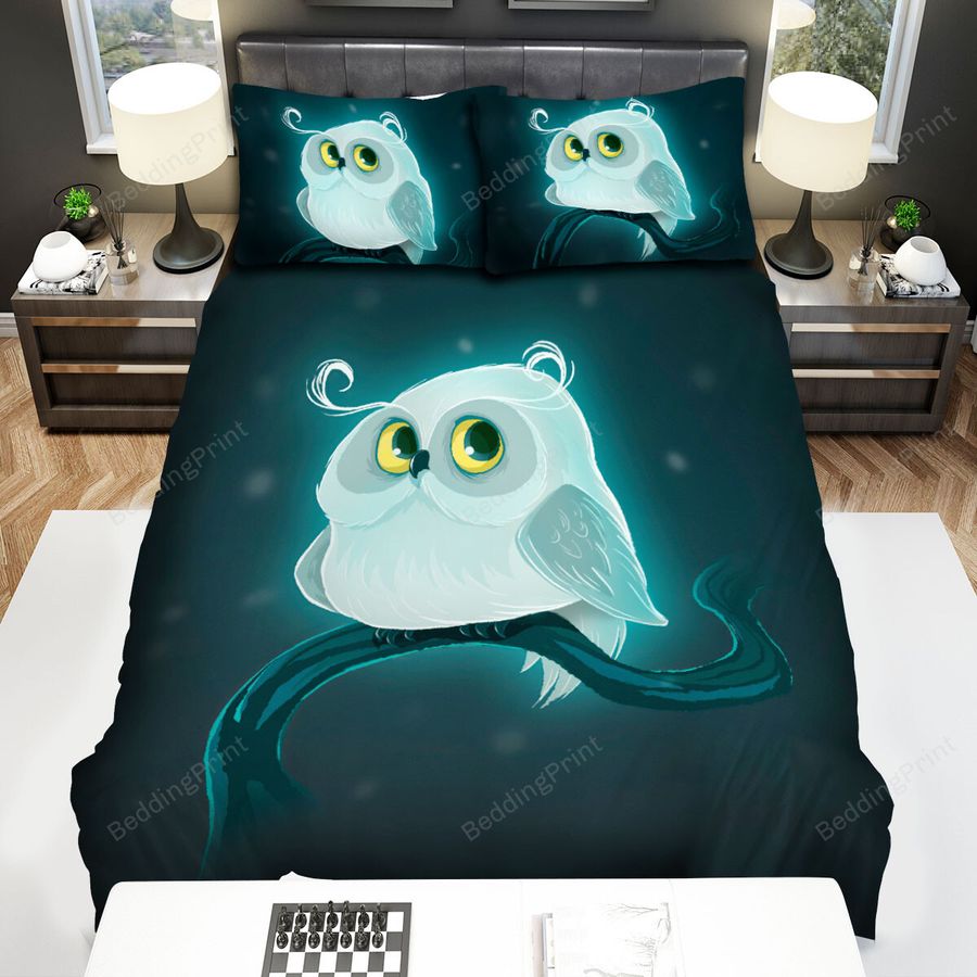 The Wild Animal - The Shining Owl At Night Bed Sheets Spread Duvet Cover Bedding Sets