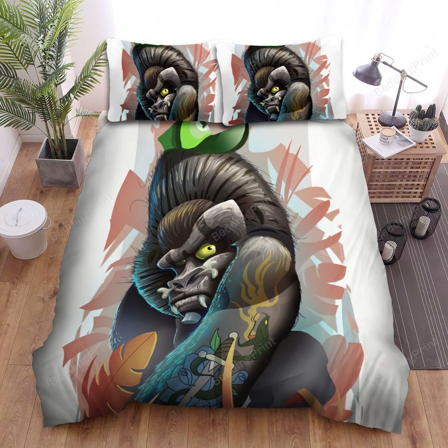 The Wild Animal - The Tattoo Gorilla Bed Sheets Spread Duvet Cover Bedding Sets