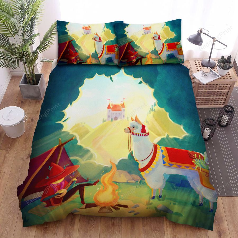 The Wild Animal - The White Alpaca And A Musician Bed Sheets Spread Duvet Cover Bedding Sets