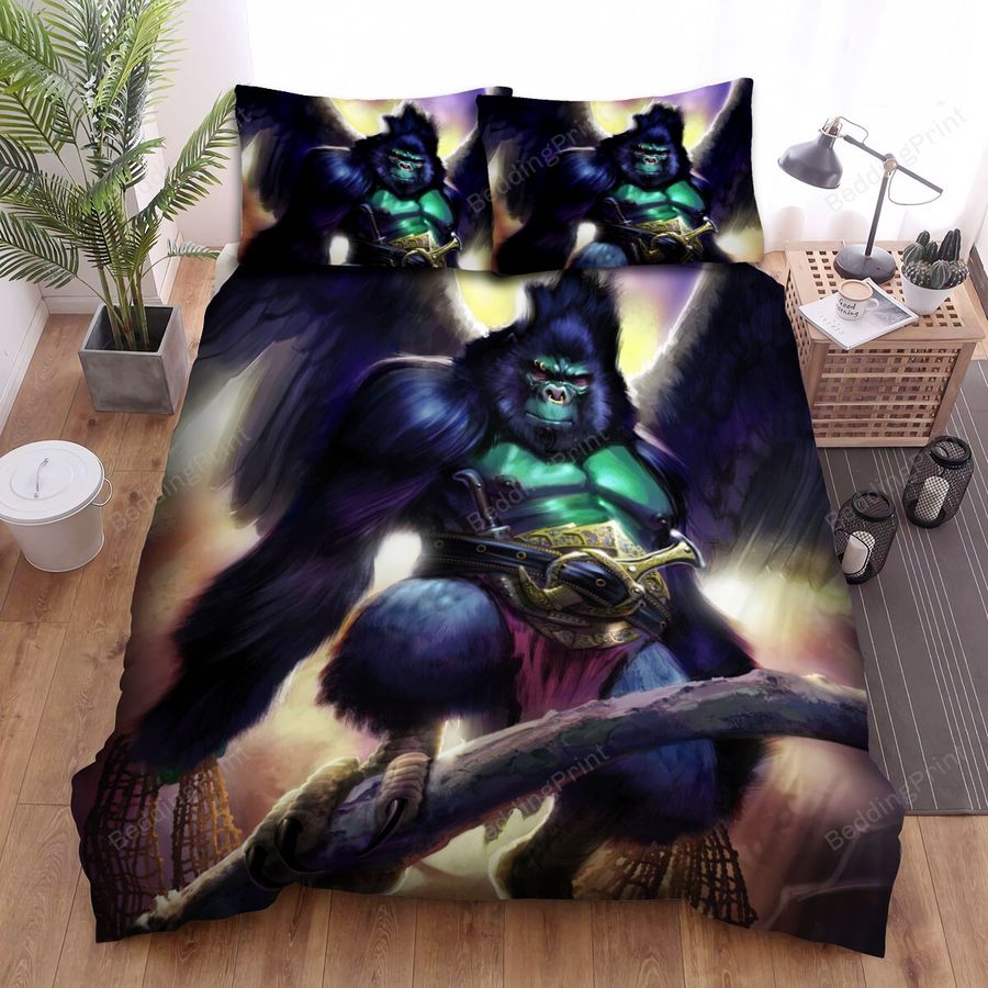The Wild Animal - Winged Gorilla Art Bed Sheets Spread Duvet Cover Bedding Sets