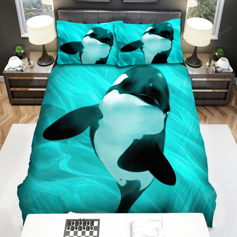 The Wildlife - The Orca Portrait Art Bed Sheets Spread Duvet Cover Bedding Sets