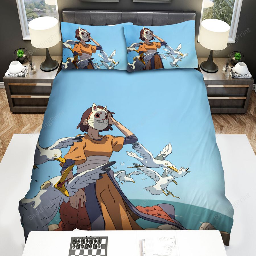 The Wildlife - The Seagull Beside The Mask Girl Bed Sheets Spread Duvet Cover Bedding Sets