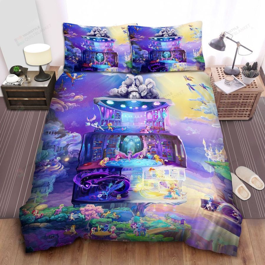The Wonderful World Of My Little Pony Illustration Bed Sheets Spread Comforter Duvet Cover Bedding Sets