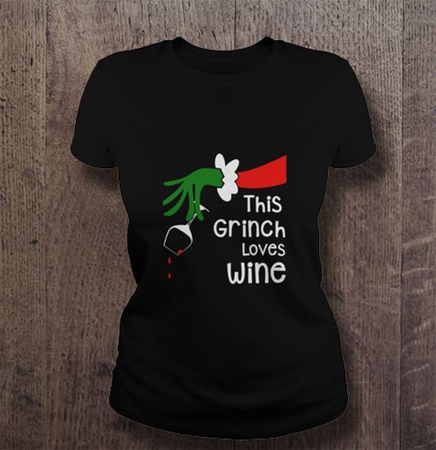 This grinch loves wine sunfrog version T-shirt