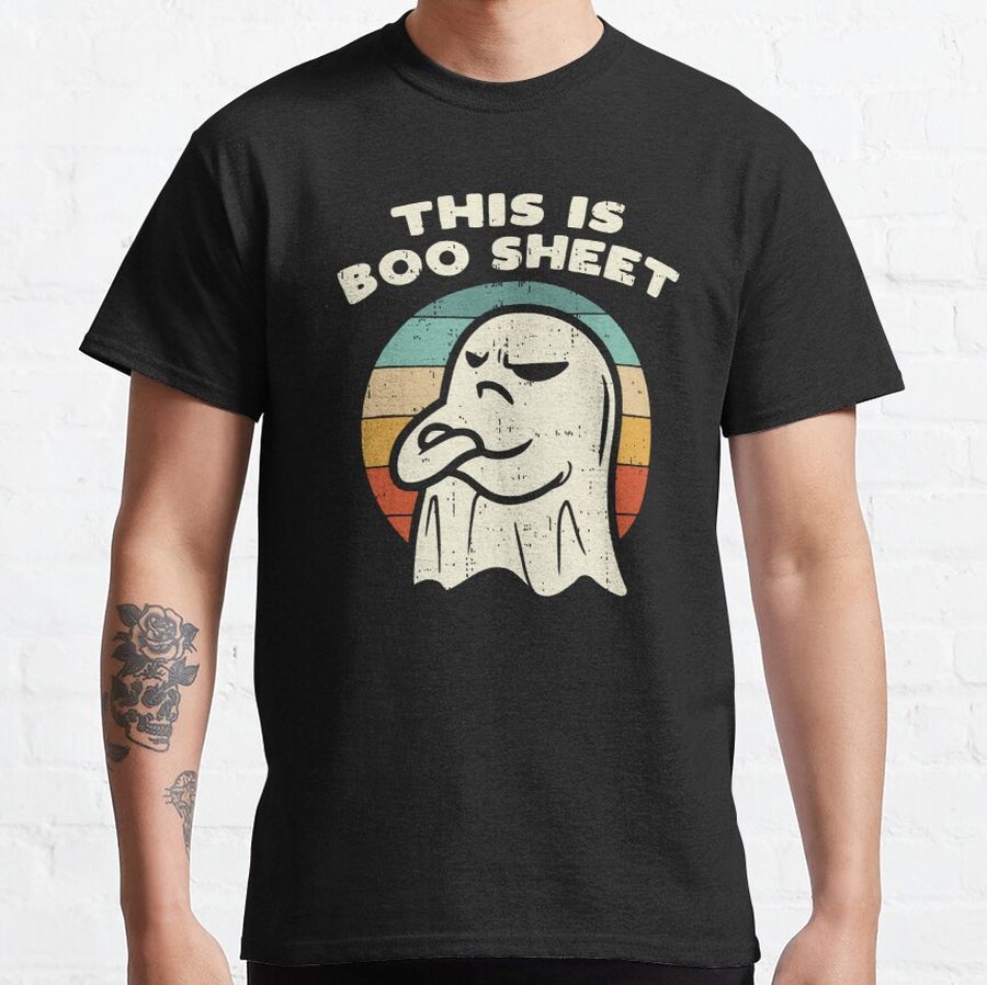 This Is Boo Sheet Ghost Retro Halloween Costume Men Women Classic T-Shirt
