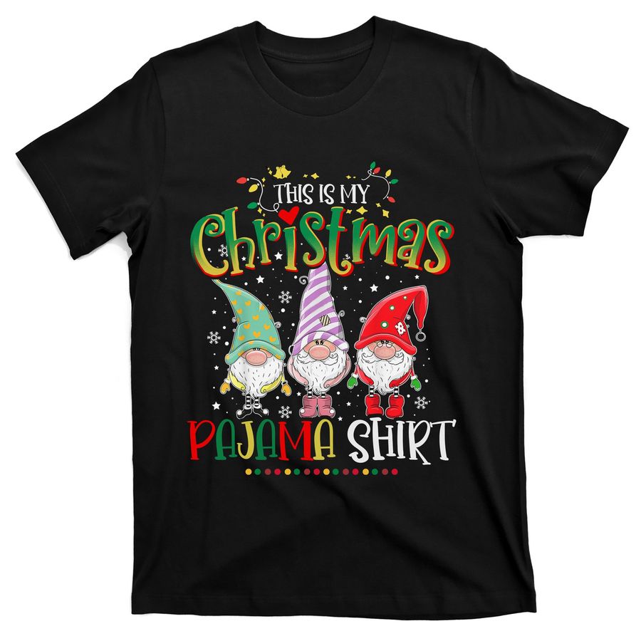 This Is My Christmas Pajama Gnomes, Merry Christmas Gnomes Garden Gnome T-Shirts - 2375