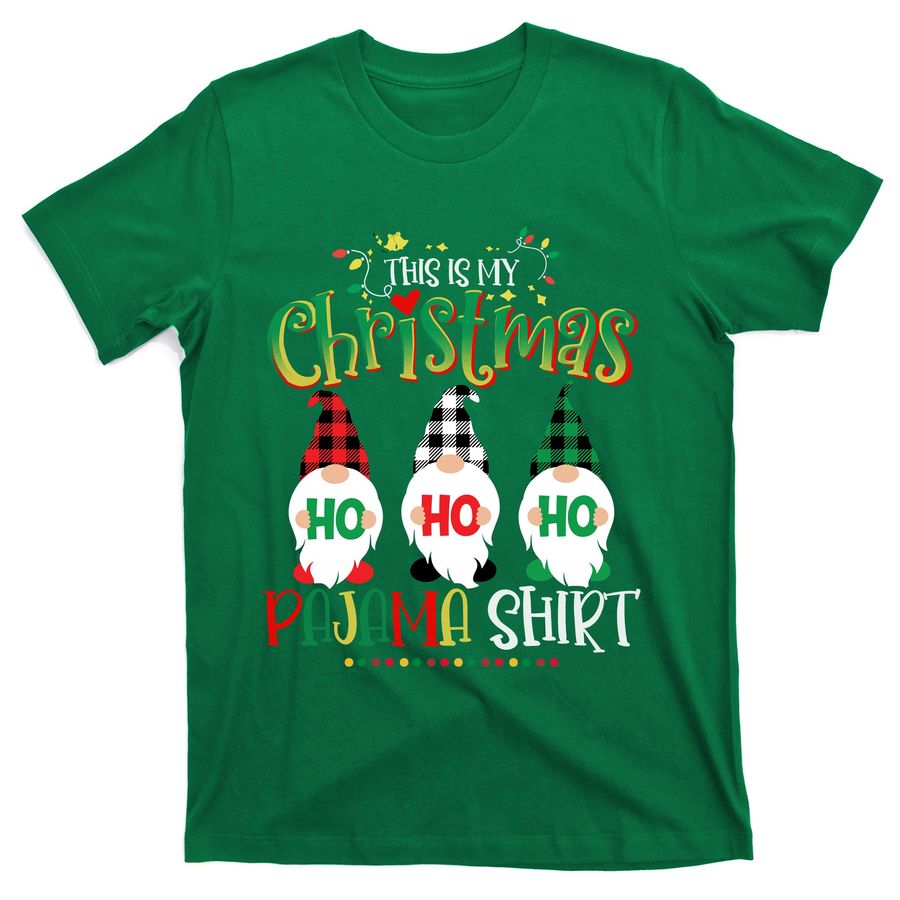 This Is My Christmas Pajama Gnomes, Merry Christmas Gnomes Garden Gnome T-Shirts - 9375