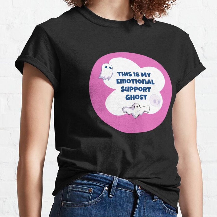 This is My Emotional Support Ghost - Pink Halloween Classic T-Shirt