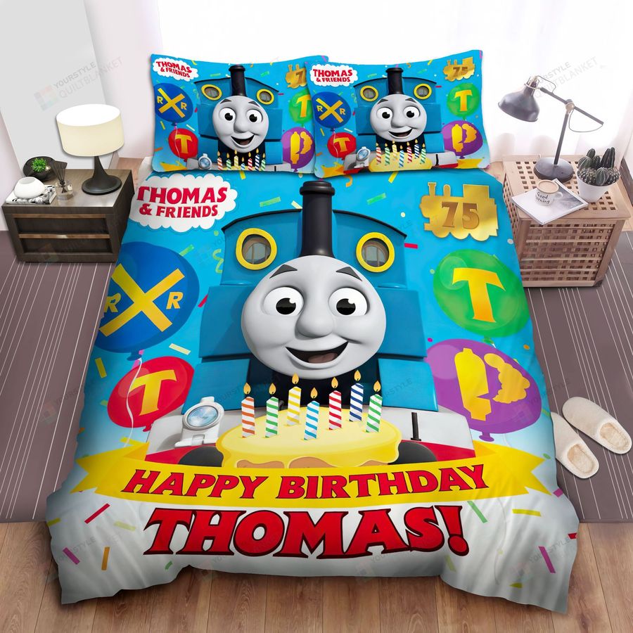 Thomas Train Birthday Bed Sheets Spread Comforter Duvet Cover Bedding Sets