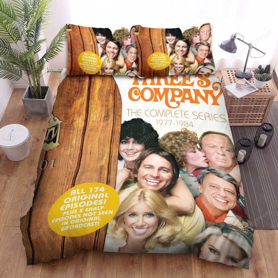 Three's Company (1976–1984) The Complete Series Movie Poster Bed Sheets Spread Comforter Duvet Cover Bedding Sets