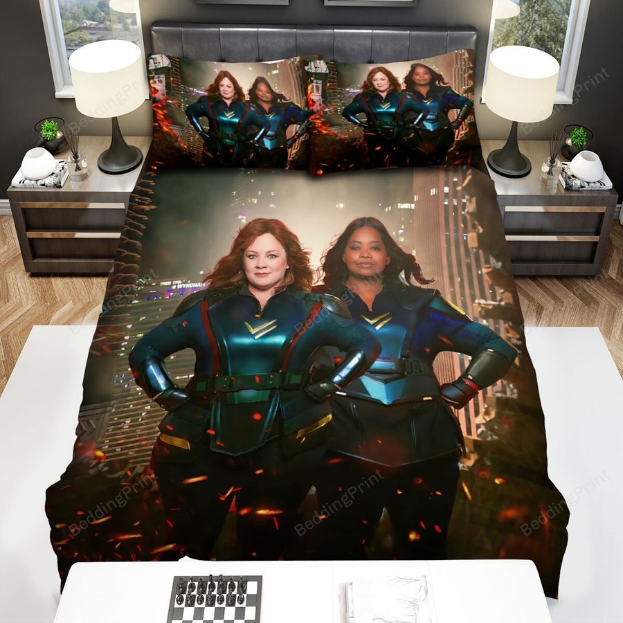 Thunder Force (2021) Breaking The Wall Movie Poster Bed Sheets Spread Comforter Duvet Cover Bedding Sets