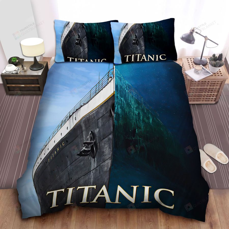 Titanic The Unsinkable Ship Split Artwork Bed Sheets Spread Comforter Duvet Cover Bedding Sets