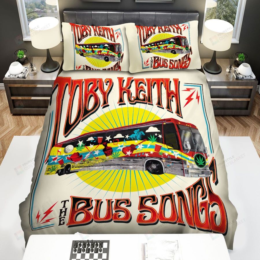 Toby Keith Bus Songs Bed Sheets Spread Comforter Duvet Cover Bedding Sets