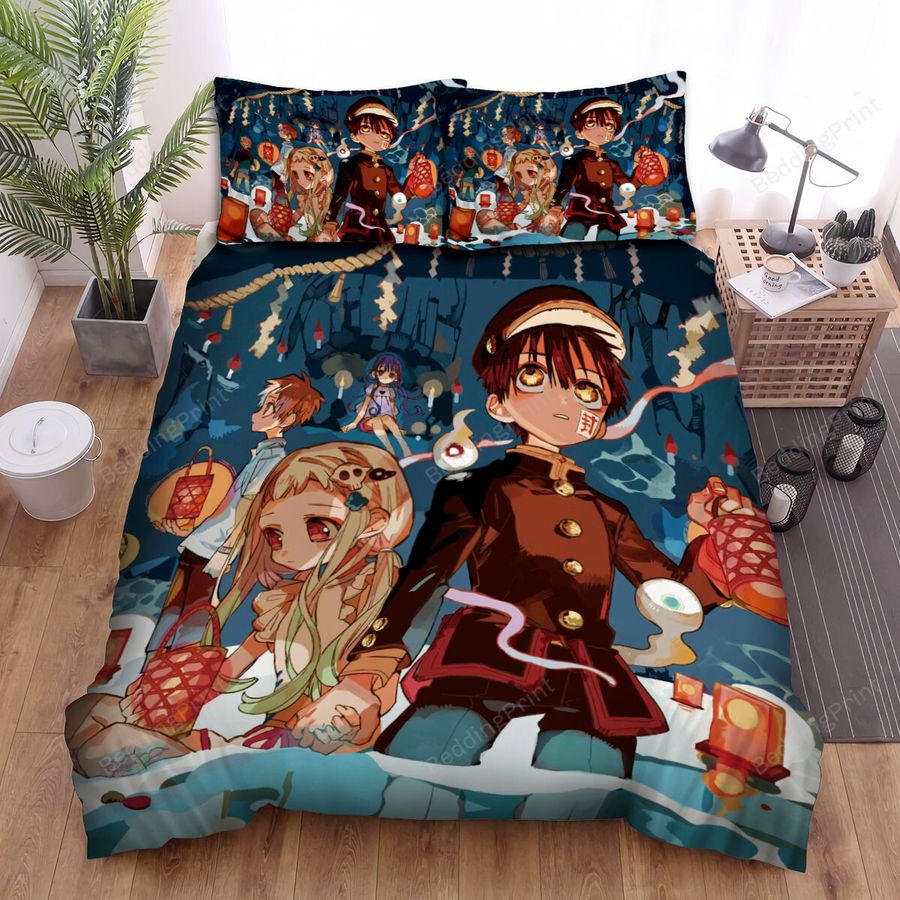 Toilet-Bound Hanako-Kun & Friends In Scary Night Artwork Bed Sheets Spread Duvet Cover Bedding Sets