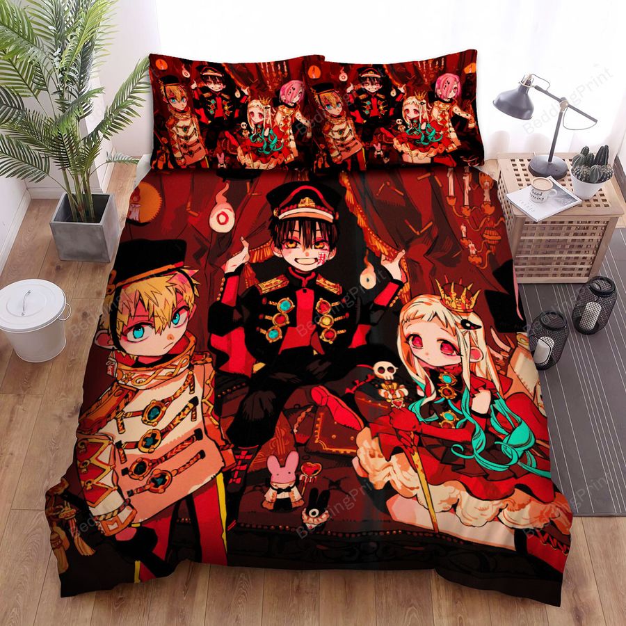 Toilet-Bound Hanako-Kun Four Main Characters In Steampunk Style Artwork Bed Sheets Spread Duvet Cover Bedding Sets