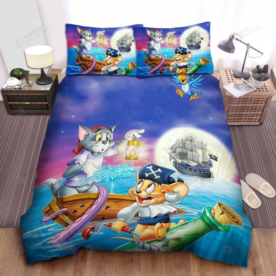 Tom And Jerry And Pirates Ship Bed Sheets Spread Comforter Duvet Cover Bedding Sets