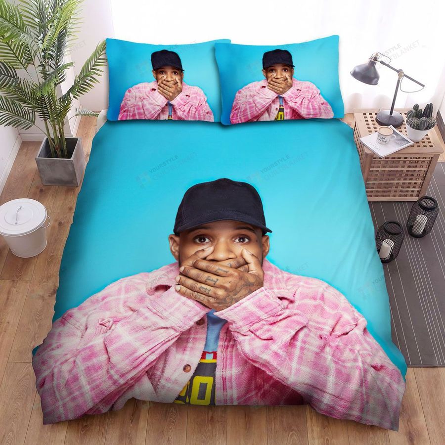 Tory Lanez Using Hands To Cover Mouth Bed Sheets Spread Comforter Duvet Cover Bedding Sets