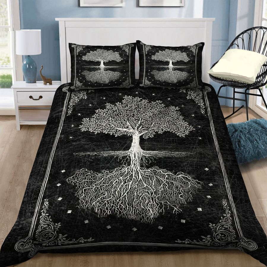 Tree Of Life Reflection Black And White Cotton Bed Sheets Spread Comforter Duvet Cover Bedding Sets Perfect Gifts For Tree Of Life Lover Gifts For Birthday Christmas Thanksgiving