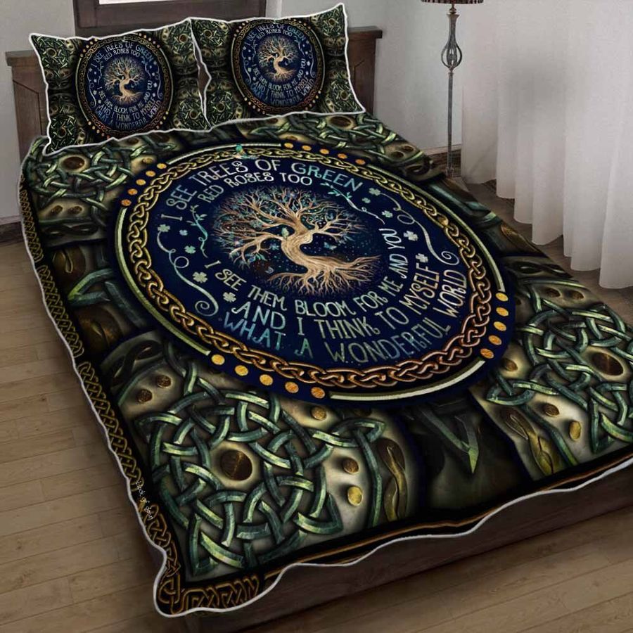 Tree Of Life What A Wonderful World Quilt Bedding Set