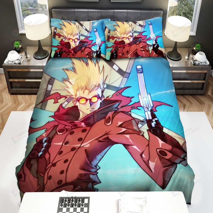 Trigun Character Vash The Stampde With The Gun Bed Sheets Spread Comforter Duvet Cover Bedding Sets