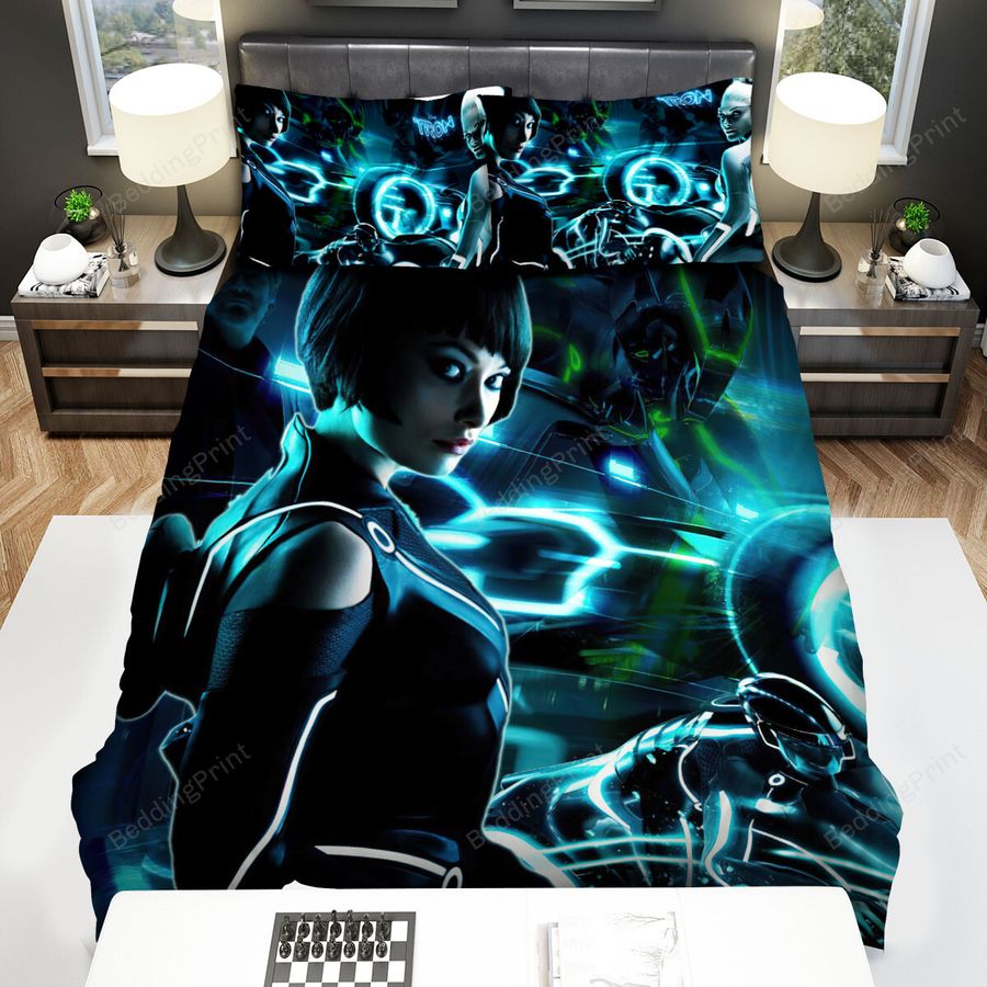 Tron Legacy (2010) Gem &Amp Quorra Movie Poster Ver 2 Bed Sheets Spread Comforter Duvet Cover Bedding Sets