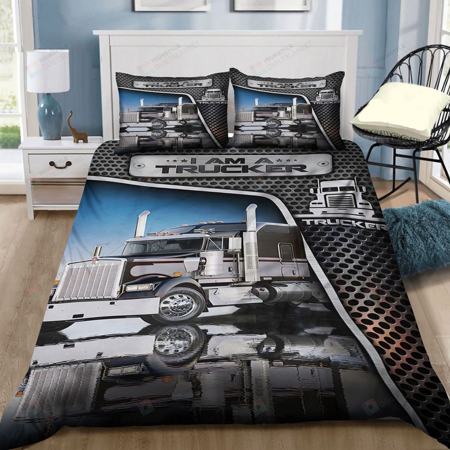Truck I Am A Trucker Bedding Set Bed Sheets Spread Comforter Duvet Cover Bedding Sets