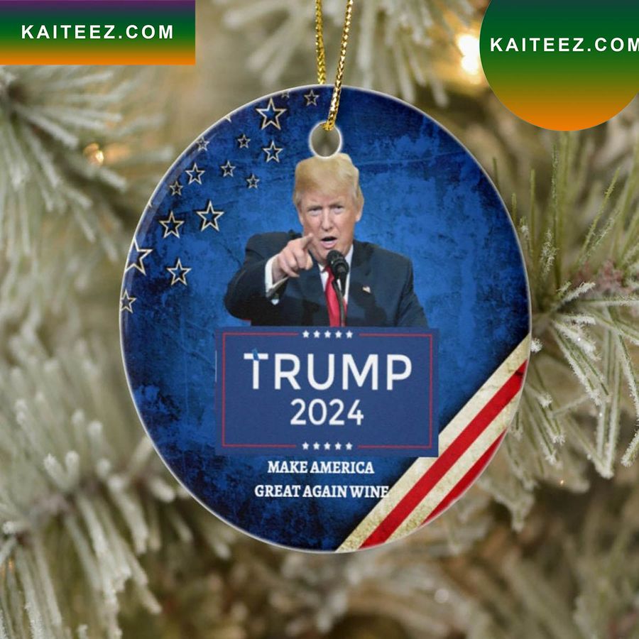 Trump 2024 Make America Great Again Wine Christmas Ornament