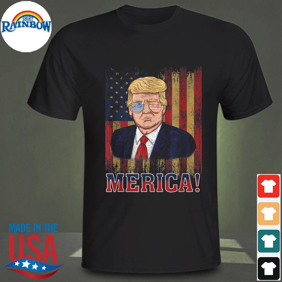 Trump 4th of july merica American flag shirt