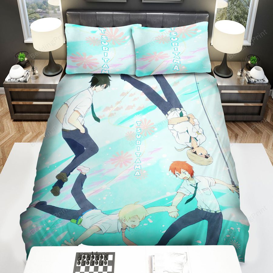 Tsuritama The Boys Floating In The Sea Bed Sheets Spread Duvet Cover Bedding Sets