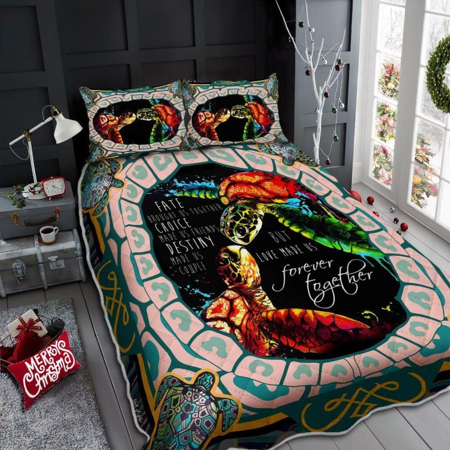 Turtle Couple Quilt Bedding Set