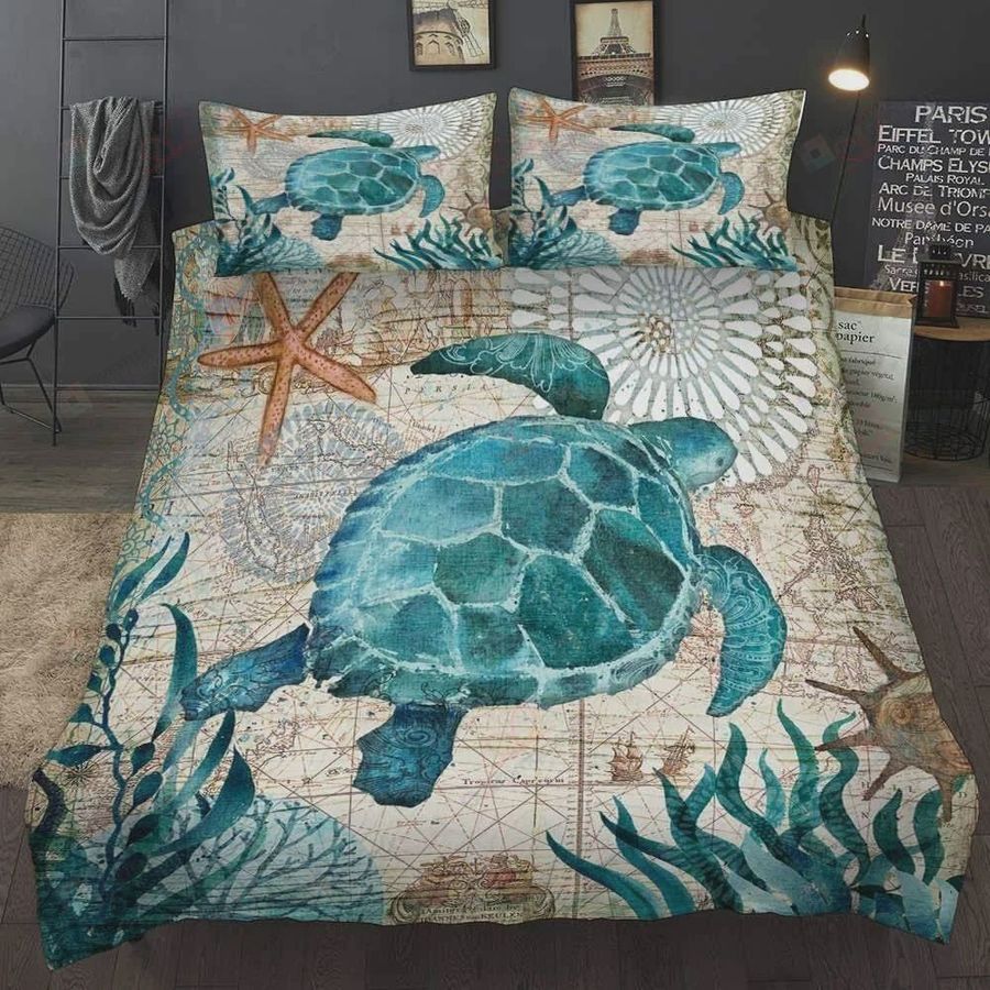 Turtle Sea Animal Cotton Bed Sheets Spread Comforter Duvet Cover Bedding Sets
