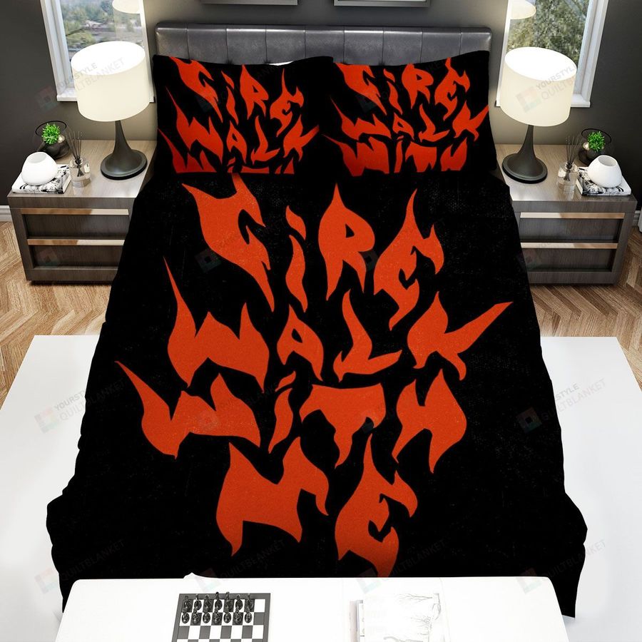 Twin Peaks Fire Walk With Me Movie Logo Film Photo Bed Sheets Spread Comforter Duvet Cover Bedding Sets