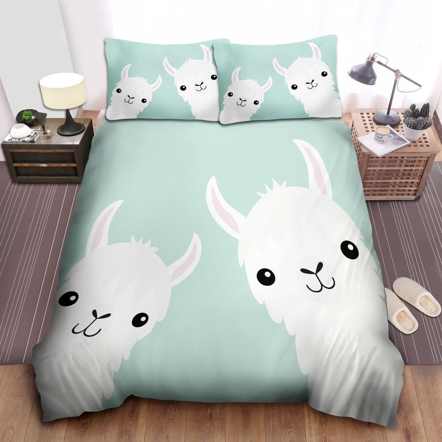 Two Llama Alpaca Bedding Set (Duvet Cover &Amp Pillow Cases)