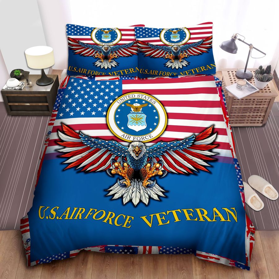 U.S. Air Force Veteran Cotton Bed Sheets Spread Comforter Duvet Cover Bedding Sets