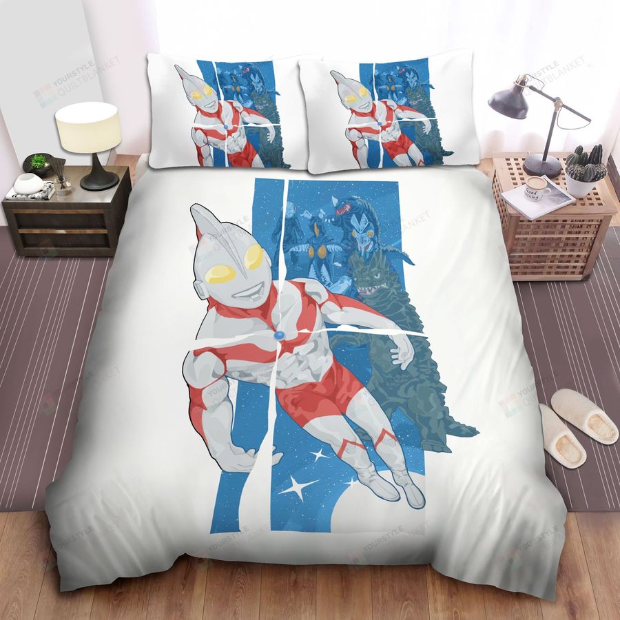 Ultraman In The Galaxy Bed Sheets Spread Comforter Duvet Cover Bedding Sets