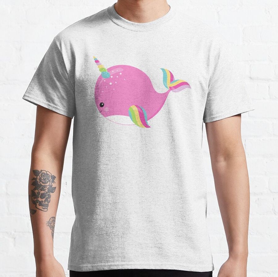 Unicorn Whale, Cute Whale, Baby Whale, Pink Whale Classic T-Shirt