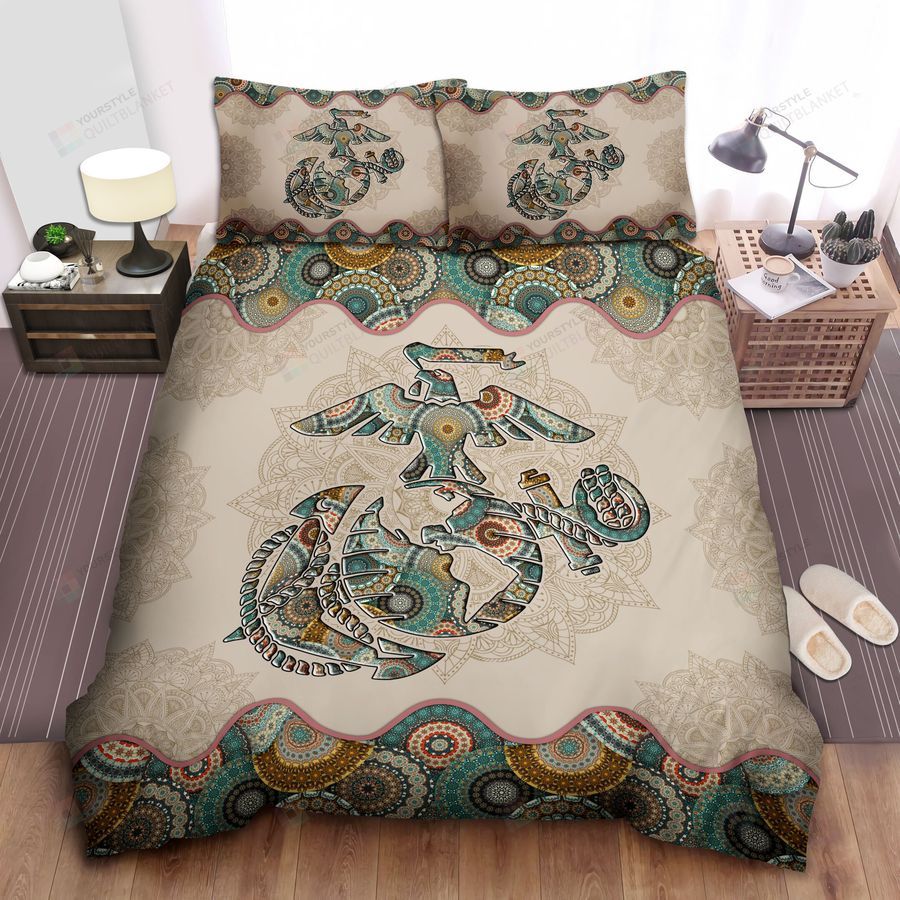 United States Marine Corps Proud Military Duvet Cover Bedding Set