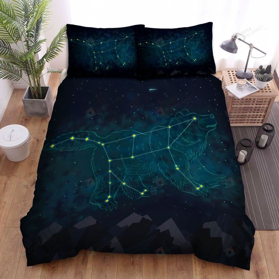 Ursa Major Constellation Star Map Art Bed Sheets Spread Comforter Duvet Cover Bedding Sets