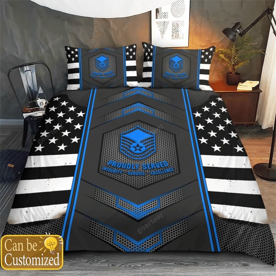 US Air Force Veteran Proudly Served Quilt Bedding Set
